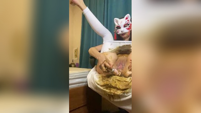 vomiting several times from chewing shit and shit in white pantyhose fisting thumbnail